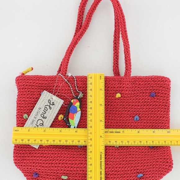 New Carlo D'Santi Hand Crochet Bag -Red with Multi - Picture 2 of 10